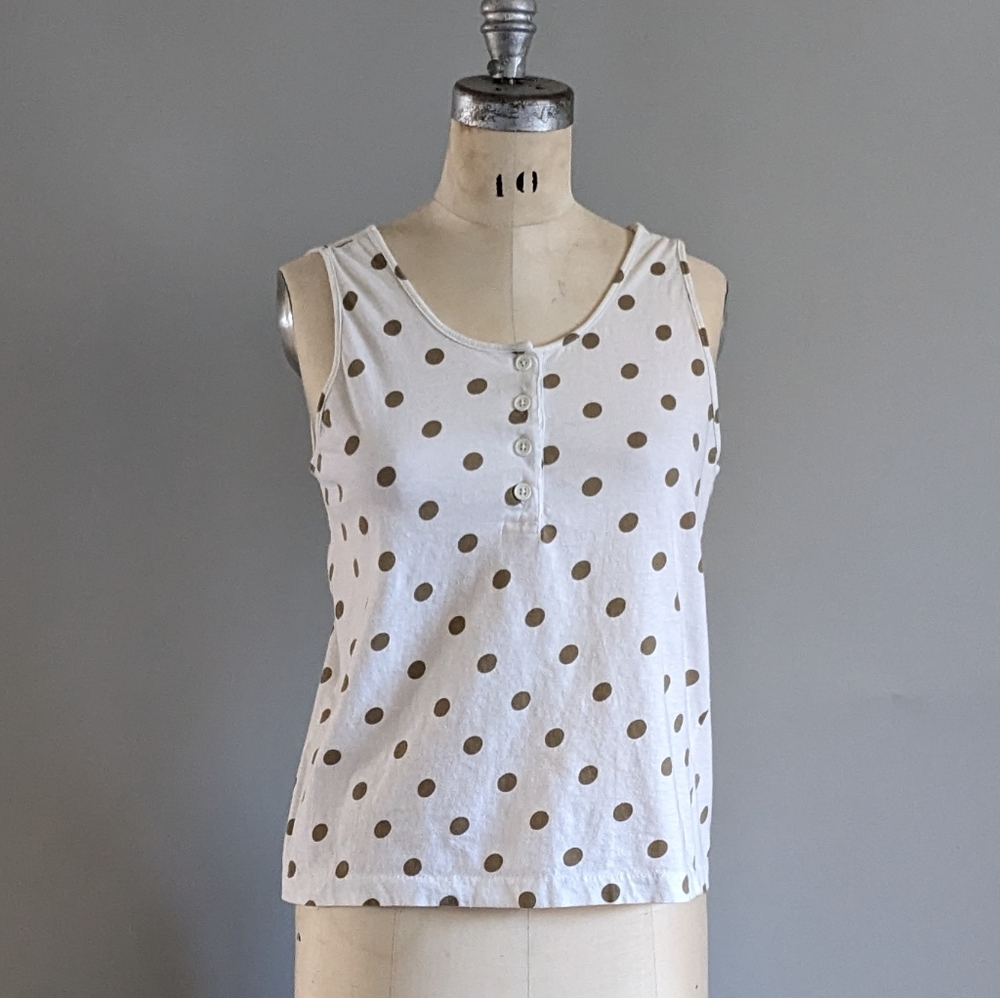 Vintage 1980s Polka Dot Tank Top Size Medium